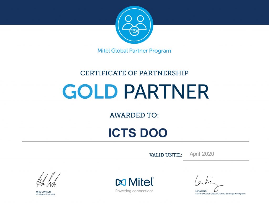 ICTS obnovio status MITEL GOLD partnera
